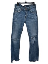 Silver Men&#39;s Gordie Jeans Straight Destroyed Ripped EMC Denim Mid-Rise B... - $34.64