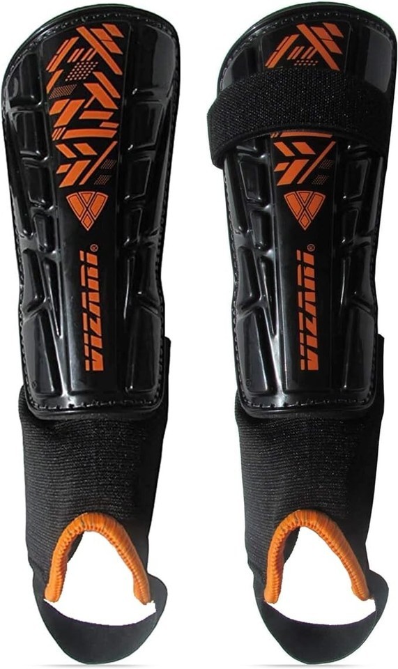 Vizari Malaga Soccer Shin Guards for Kids | Black/ Neon Orange, XXS - $12.60