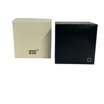 Montblanc Empty Cufflink Jewelry Box With Cloth &amp; Guide  Black &amp; White - 5x5x3 - £62.84 GBP