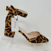 JEOSSY Women&#39;s Low Chunky Heels Pump Leopard Suede Dress Shoes Sz 6 - $48.87