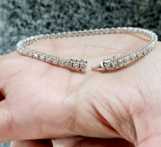 6.80Ct Round Cut Simulated Diamond White Gold Plated Women&#39;s Tennis Bracelet - £274.86 GBP