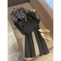 Women&#39;s High-Waist Wide-Leg Suit with Rhinestones - $120.77+