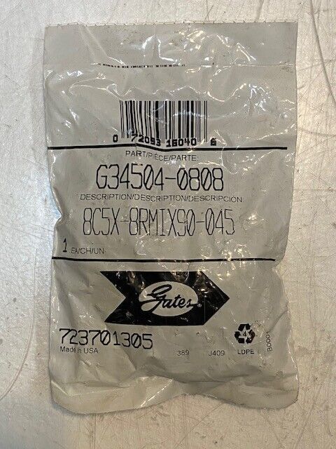 Gates G34504-0808 Hydraulic Coupling Adapter 723701305 | 8C5X-8RMIX90-045 - $31.99
