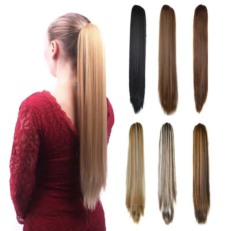 Jeedou Synthetic Long Straight Hair  Ponytails Extension Claw Ponytail - £20.86 GBP