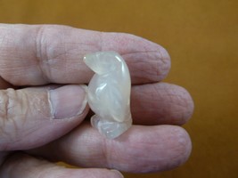 (Y-PEN-510f) little 1&quot; tan white Agate PENGUIN ice baby bird gemstone FI... - $8.59