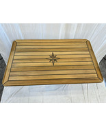 Sliding Wings Teak Table Top 13.4/22.8x39.4 Inch Star Inlay Boat Marine ... - $21,269.93 MXN+