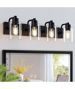 Bathroom Vanity Light, Modern Matte Black 4-Light Bathroom Lights Over Mirror wi - $57.00