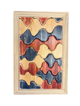 Puzzle Wood Handcrafted Various Designs Rectangle  11 In by 7 In Don Cam... - $18.55