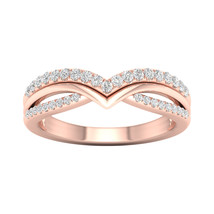 10K Rose Gold 1/3ct TDW Diamond Contour Wedding Band - £328.54 GBP