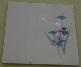 Wonderful Hand Painted Decorative Ceramic Tile - Purple Iris Pattern - VGC - £15.81 GBP