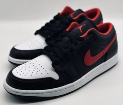 NEW Nike Air Jordan 1 Low Black Fire Red White Toe 553558-063 Men’s Size 13 - £124.63 GBP