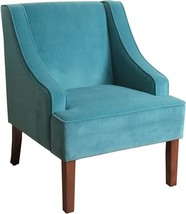 Homepop Velvet Teal Swoop Arm Living Room Chairs. - £214.47 GBP