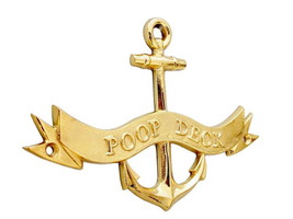 [Pack Of 2] Brass Poop Deck Anchor With Ribbon Sign 8&quot;&quot; - £58.27 GBP