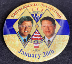 Bill Clinton Al Gore 53rd Presidential Inauguration Button Pin KG - £9.34 GBP