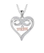 Yaathi 1/3 Carat Moissanite Infinty Heart Mom Pendant Necklace for Women... - $65.99