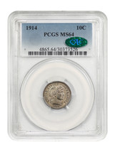 1914 10C PCGS/CAC MS64 - £283.92 GBP