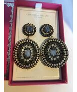 Christian Siriano New York Black/Clear multi Crystal Bold Statement Earr... - $1,246.80 MXN