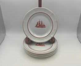 Set of 5 Wedgwood Georgian Collection FLYING CLOUD Rust Red Bread Plates - $49.99