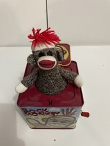 Sock Monkey Metal Tin Jack In The Box 2008 By Schylling Classic Kids Toy - $12.82