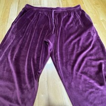 Victoria’s Secret PINK Pants Size XXL Velour Heritage Burgundy Super Soft - $33.90