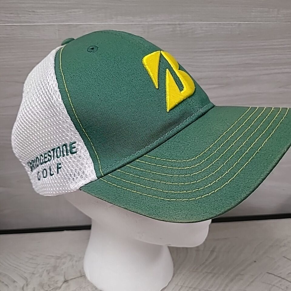 Bridgestone Golf Mesh Masters Truckers Hat Cap Green White Snap Back Pre-owned - $13.50
