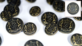 Set of Die Cast Metal Blazer Buttons W129-AG Bronze Colour 3L/7S ø20mm, ø15mm - £14.22 GBP