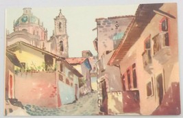 Vintage Fischgrund Taxco City Street Mexican Painting Postcard -- 3.5&quot; x 5.5&quot; - £6.04 GBP