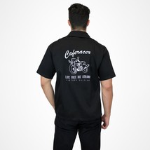 Men&#39;s Black Caferacer Vintage Edition Embroidered Short-Sleeve Top S-4XL - £48.74 GBP