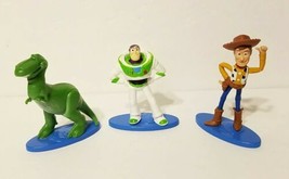 Disney Pixar Toy Story Set of 3  REX BUZZ WOODY 2&quot; Figures Cake Toppers 2019 EUC - £7.97 GBP