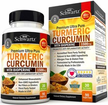 Bio Schwartz Premium Pure 1500mg Turmeric Curcumin w/ Bioperine (90 Vegg... - £21.86 GBP