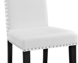 White Parsons Dining Side Chair With Faux Leather Upholstery From Modway. - $140.96