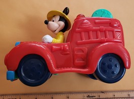 Vintage Disney Mickey Mouse Rides Fire Truck w/ Engine Sound, Battery-Operated - £11.75 GBP