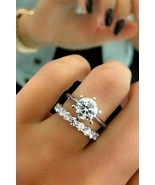 Juego de anillos de boda para novia, diamante de imitación redondo de 2,... - £230.11 GBP