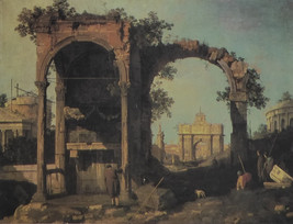 Capriccio: Ruins and Classic Buildings  - Cannaletto - Framed Picture 11... - $32.50