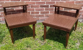 1960s Mersman End Table Pair 8195 Two Tier Step Tapered Legs Dark Walnut... - £233.62 GBP