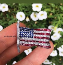 4th Of July Independence Day US Flag Brooch Pin, American Independence Day Pin - £177.05 GBP