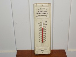 Vintage Elmira NY Auto Spring Works Co. Metal Thermometer - $74.25
