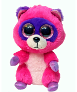 Ty Beanie Boos ROXIE Raccoon 2015 Hot Pink Plush Glitter Eyes ~No Heart ... - $12.00