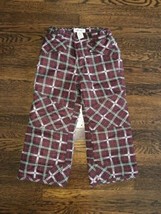 * Target Cherokee Brown Plaid Girls Winter Snow Pants xs 4 - 5 ADJUSTABLE - $11.79