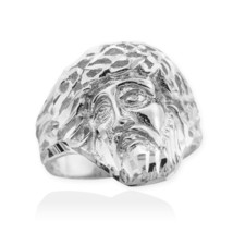925 Sterling Silver Men&#39;s Jesus Face D/C Ring All/ Any Size - £44.07 GBP