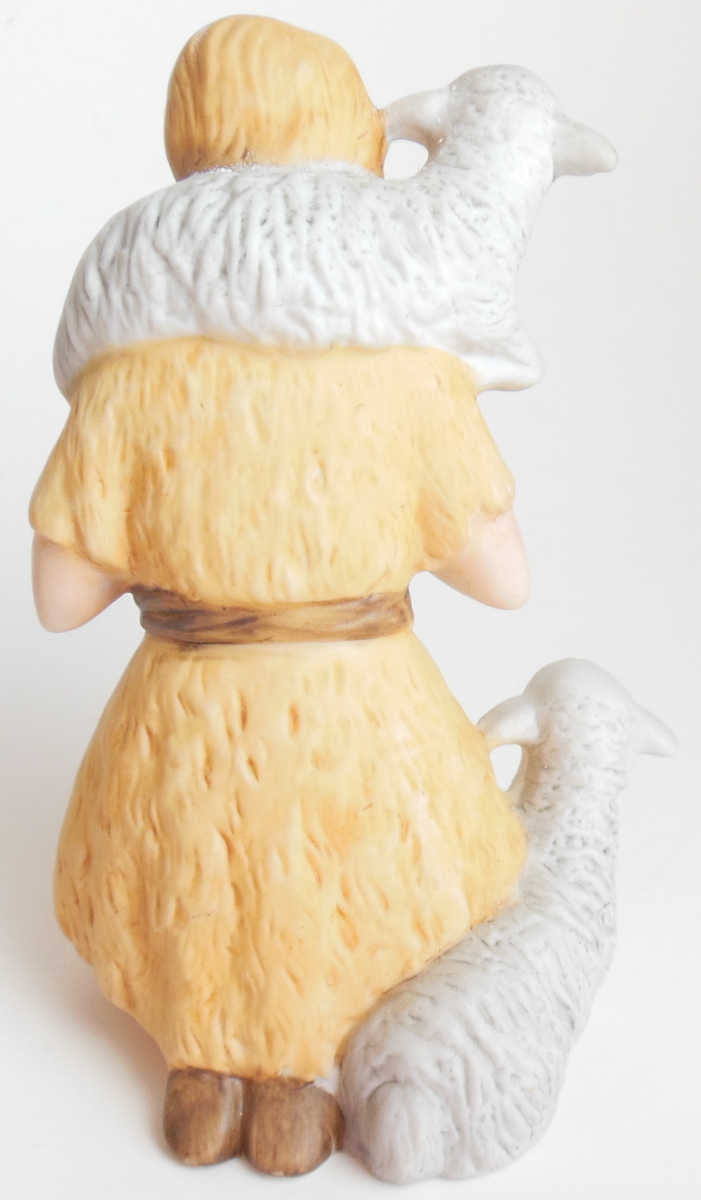 Image 3 of Vintage HOMCO Shepherd With Sheep Figurine 5599 Replacement for Manger Nativity