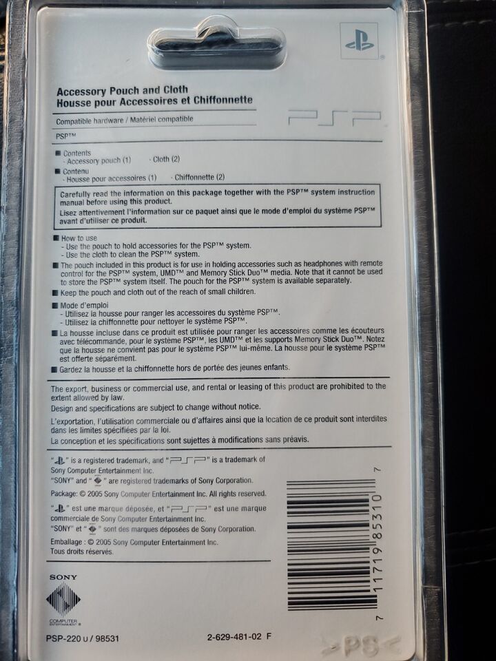 Official Sony PSP Accessory Pouch & Cloth for PSP-220u/98531 NEW Item image 7