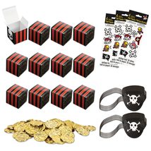 Pirate Party Favors - Goody Bags, Eye Patches, Bracelets, and Tattoos for 12 Gue - £13.70 GBP