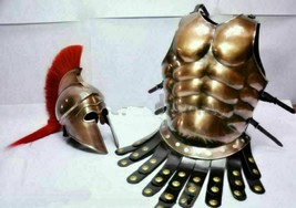 Greek Corinthan Helmet Medieval Roman Armor2697 Spartan Costume W/ Muscle Jacket - £145.24 GBP