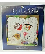 CAT PILLOW Counted Cross Stitch Kit 12&quot;x12&quot; Siamese Calico Gray Tabby Wh... - $35.10