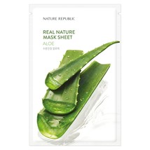 Calming Moisturizing Face Mask Sheet - Nature Republic Real Nature Aloe Extract  - £19.97 GBP
