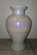 Vintage Pearlescent Opalescent White Iridescent Hand Blown Art Glass Flo... - $93.11