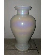 Vintage Pearlescent Opalescent White Iridescent Hand Blown Art Glass Flo... - $93.11