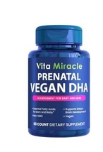 Vegan Prenatal DHA Supplements - 800mg DHA DPA Plant Based Omega 3 - 60 Capsules - $16.33