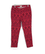 Cato Womens Pants Size 6 Pink Red Aztec Print Skinny Fit Stretch Fabric ... - £15.34 GBP